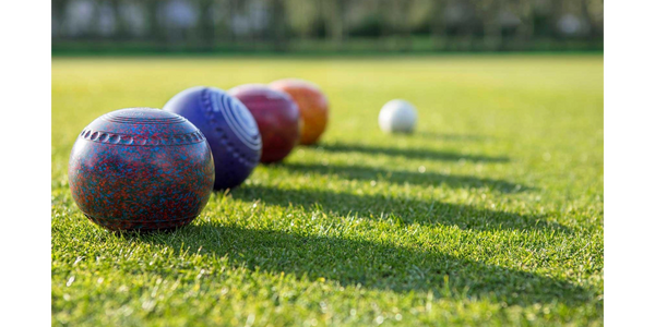 Coloured Bowls and a Jack in the evening sun