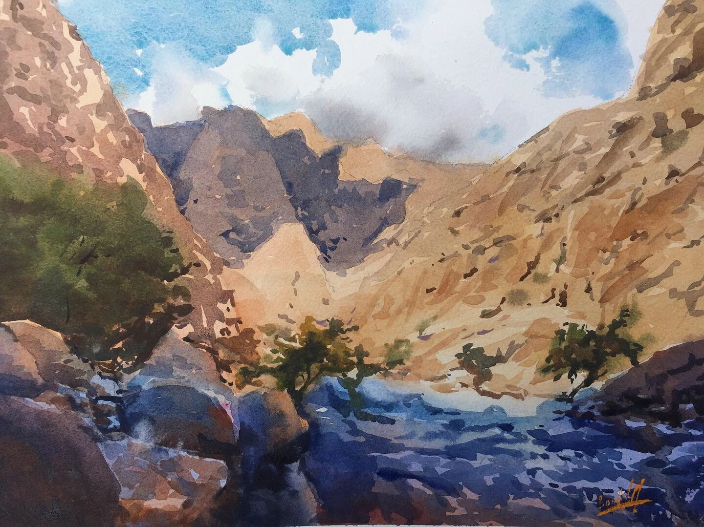 Light in valley - Arches 300 gsm rough paper
30 cm x 40 cm