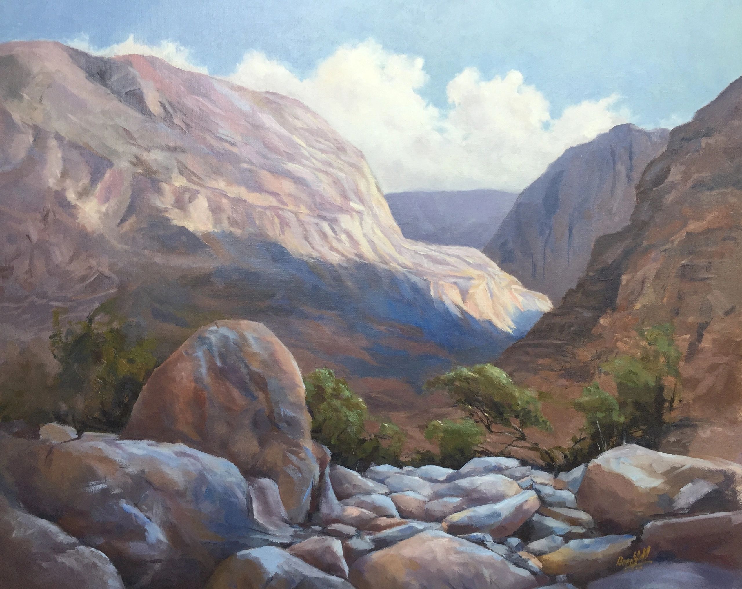 A Morning at Wadi Naqab, Ras Al Khaimah
Oil on linen 30 inches x 36 inches