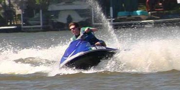 A man on a jetski on the lake
