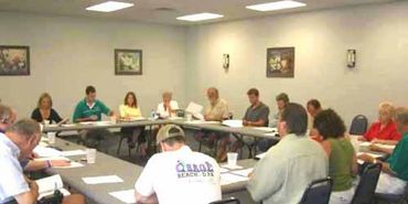A meeting in the event space at the resort
