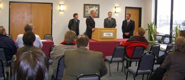 A meeting in the event space at the resort