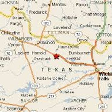 map of Electra Texas . home of great coffee & Espresso @ CTWC