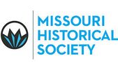 Logo of the Missouri Historical Society with a stylized emblem and blue text.