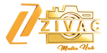 Golden logo featuring a stylized camera and the text 'ZIVAC Media Hub'.