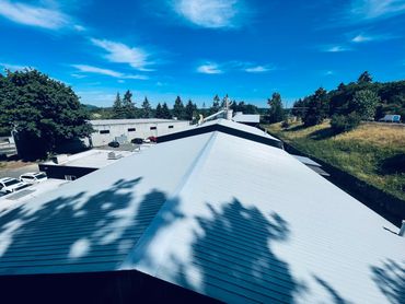 a picture of a commercial roof that has been painted