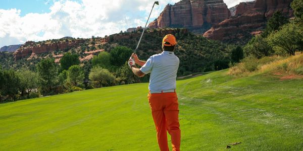 Playing golf in California.