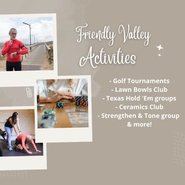 Friendly Valley has many activities & events. Call or text for information: 661-309-2364