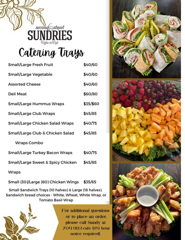 2026 Catering Tray Menu
