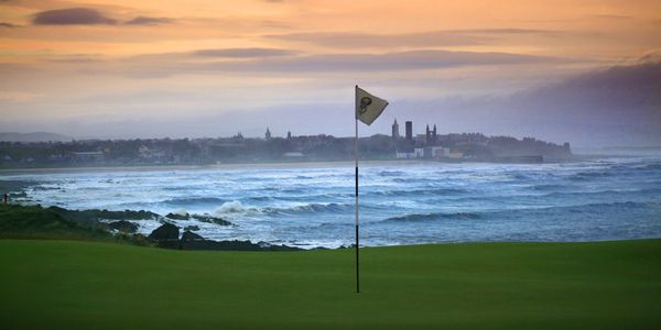 St Andrews Castle course with the town of St Andrews in the background