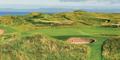 The "Postage Stamp" 8th hole at Royal Troon GC