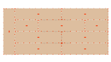 Detailed rectangular grid pattern with beige and orange elements on a gray background.