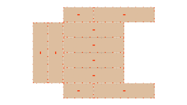 Blueprint layout with marked points and lines.