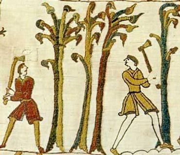 Medieval men at work