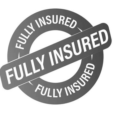 A black and white stamp with 'Fully Insured' text.