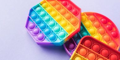 circle square and hexagon rainbow pop bubble fidget toys
