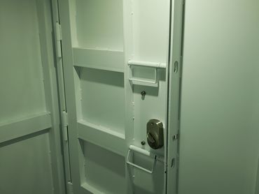 Step inside Providence Storm Shelters safe room interior, where comfort meets security.