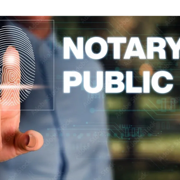 Notary public poster with a person finger print