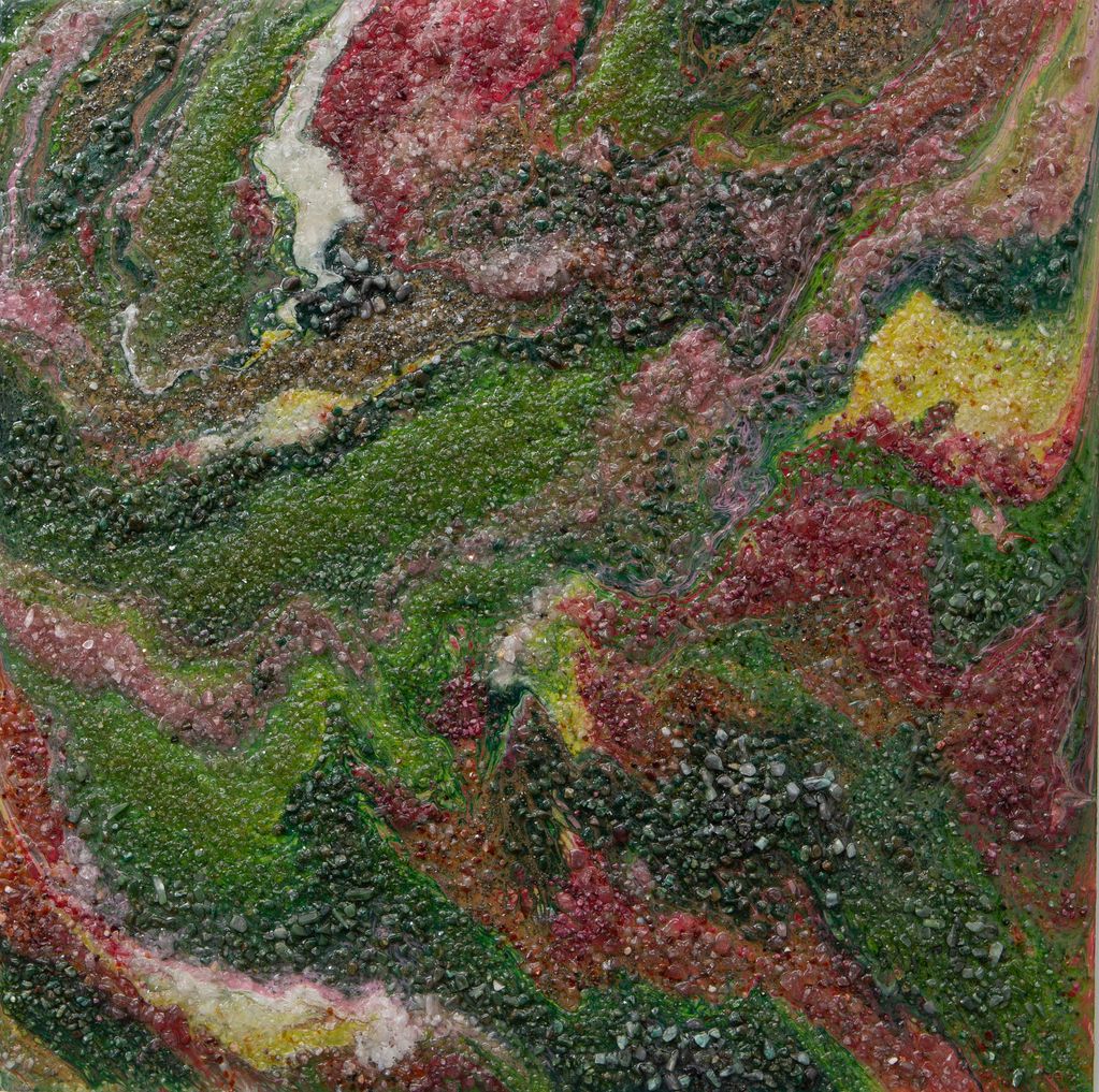 Brings bigger and better things
24x24 Acrylic, Gems and Crystals on wood.
