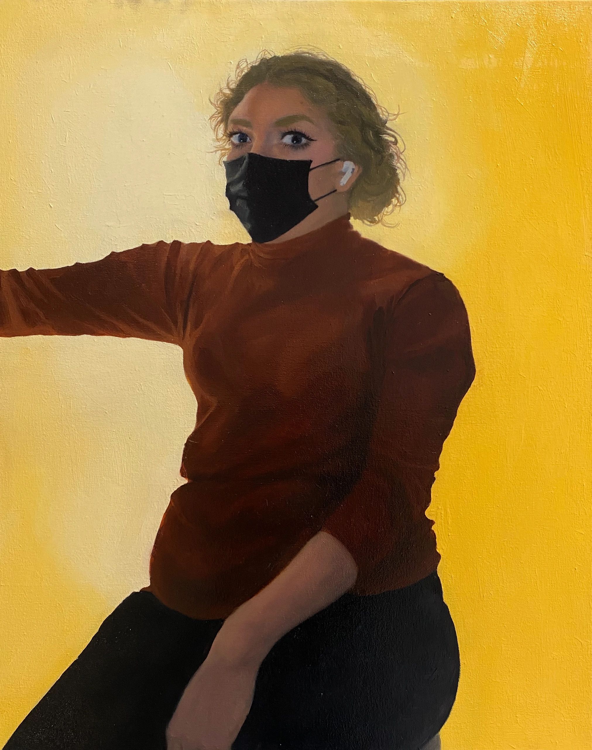 "Contra-jour Self Portrait", Oil on Canvas, 24x30"