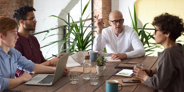 A meeting with a group of people