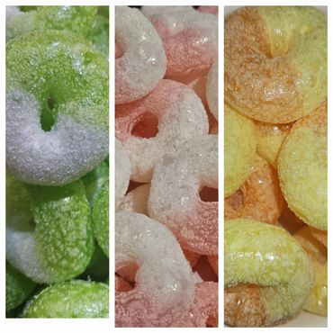 Apple, watermelon and peach rings