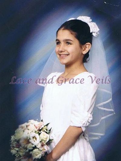 First Holy Communion Veil with lace edge