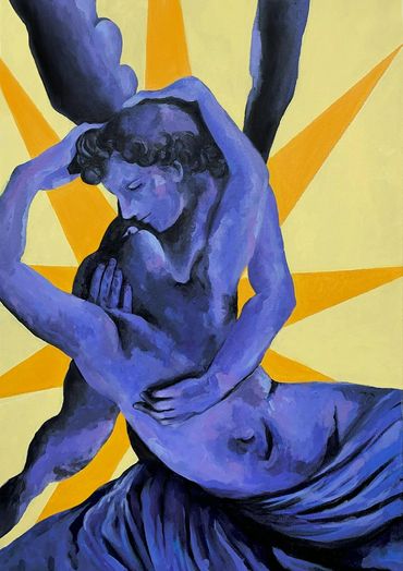 Elz Savage, 'Cupid de Locke', Acrylic on canvas, 76.2 x 50 x 8cm, 2025