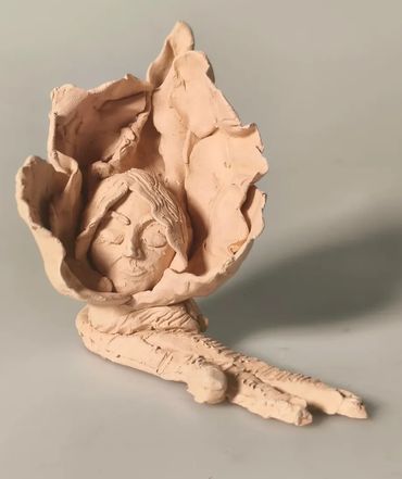 Inner Voice, Bisque fired stoneware by Balvindar Kaur, India