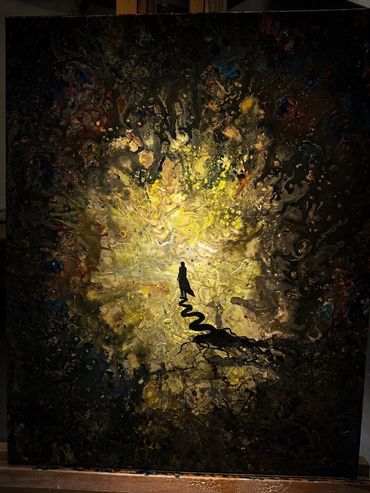 "Silent Bloom”, 14 x 18 inches, Acrylic on Canvas, produced on 12 April 2026 by Balvindar Kaur, Indi