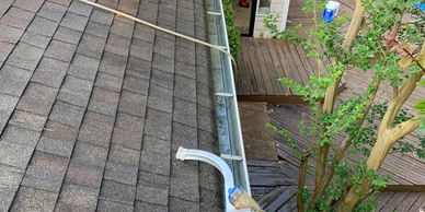 This is a picture of gutters that were serviced by our gutter cleaning service