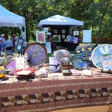 mosaic art pieces on display for sale