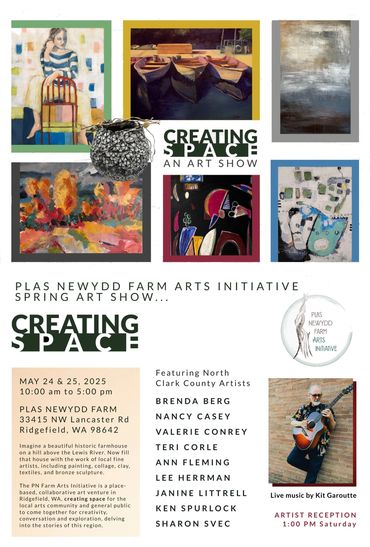 Creating Space Art Exhibit
Venue:
Plas Newydd Farm
33415 NW Lancaster Rd
Ridgefield, 98642 United St