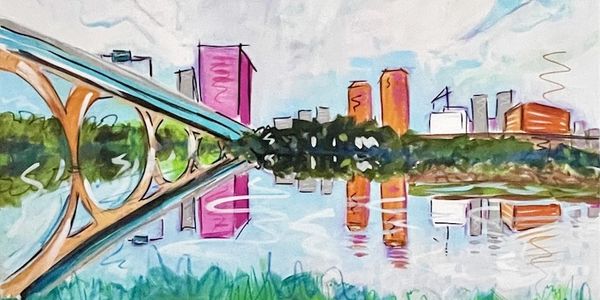 Contemporary cityscape painting by Laura