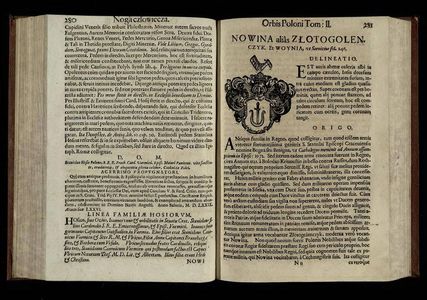 From Orbis Polonus the Mielżyński family bares of the Nowina coat of arms