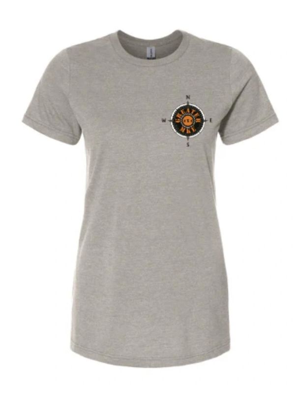 Grey t-shirt with Greater MKE 4x4 logo sold at Goat's Trail