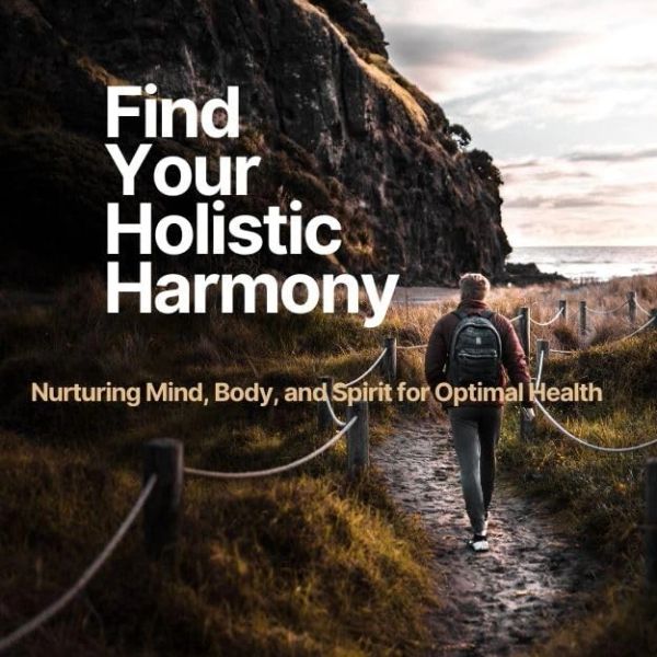 Person hiking on a trail with motivational health message.