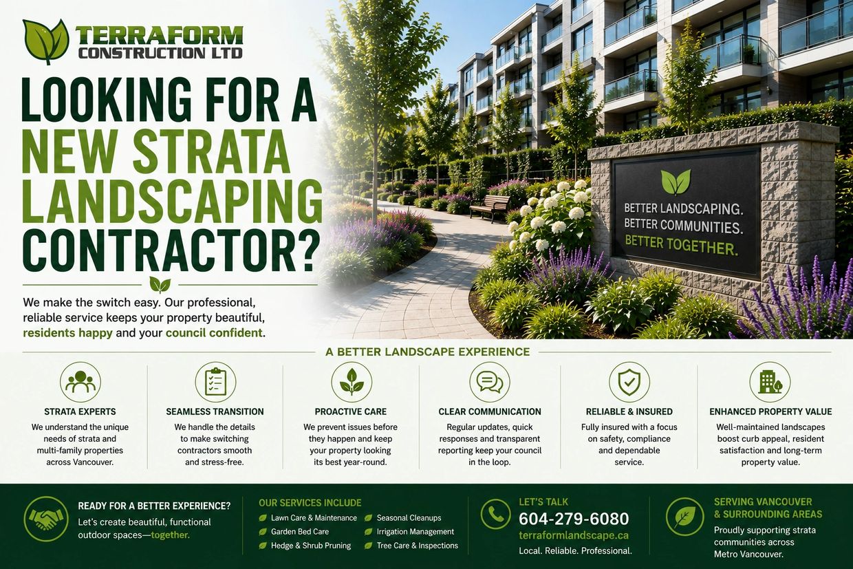 Vancouver strata landscaping contractor providing professional landscape maintenance for condo, town