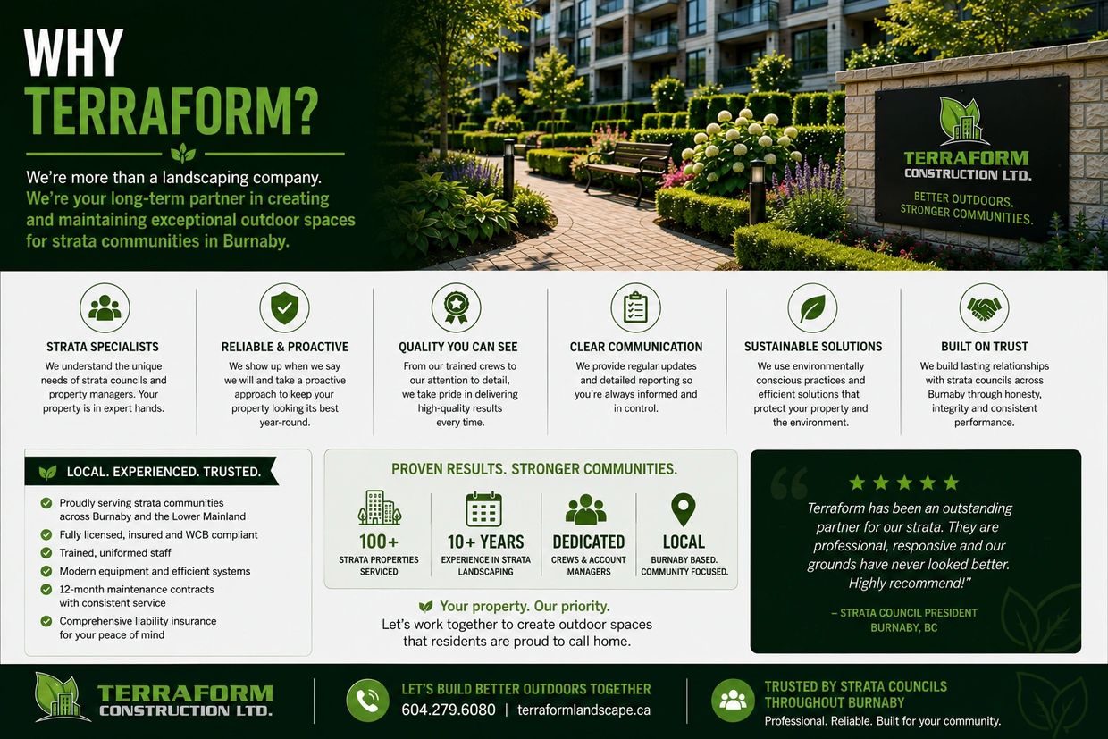 Why Burnaby strata councils and property managers choose Terraform for professional landscape mainte
