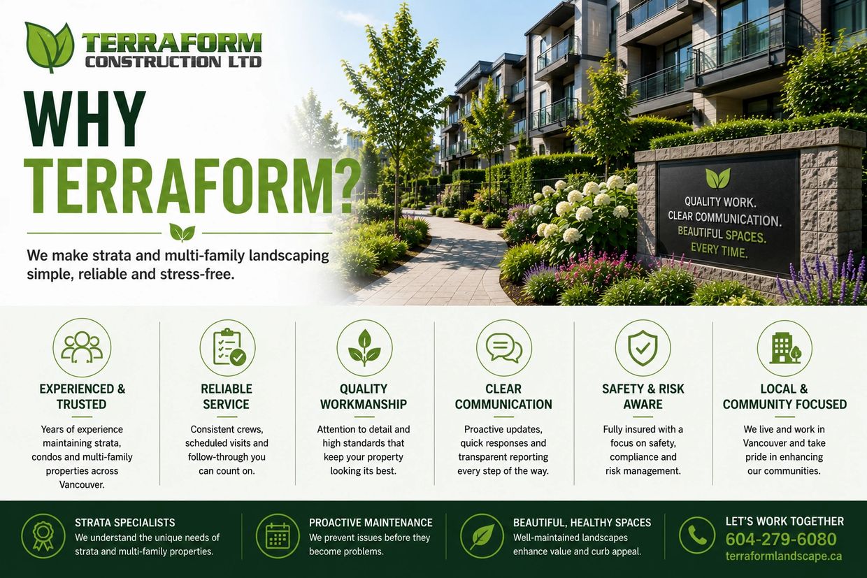 Terraform Construction providing reliable professional strata landscaping and landscape maintenance
