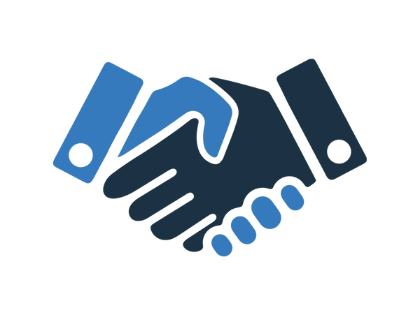 Two hands clasping in a handshake, symbolizing agreement