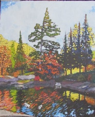 Small waterfall in autumn