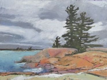Georgian Bay Shoreline with stormy clouds