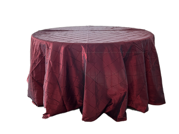 burgundy pintuck tablecloth