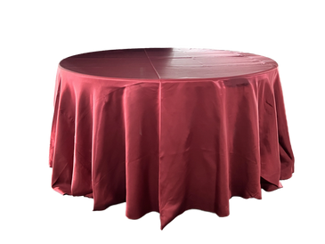 burgundy satin tablecloth