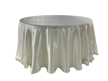 ivory satin tablecloth