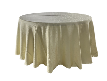 ivory polyester scroll tablecloth