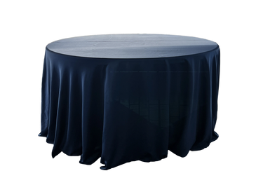 navy blue lamour satin tablecloth
