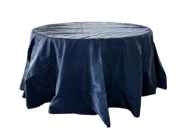 navy blue pintuck tablecloth