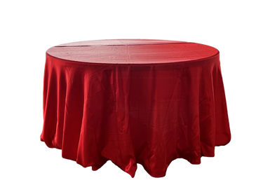 red satin tablecloth